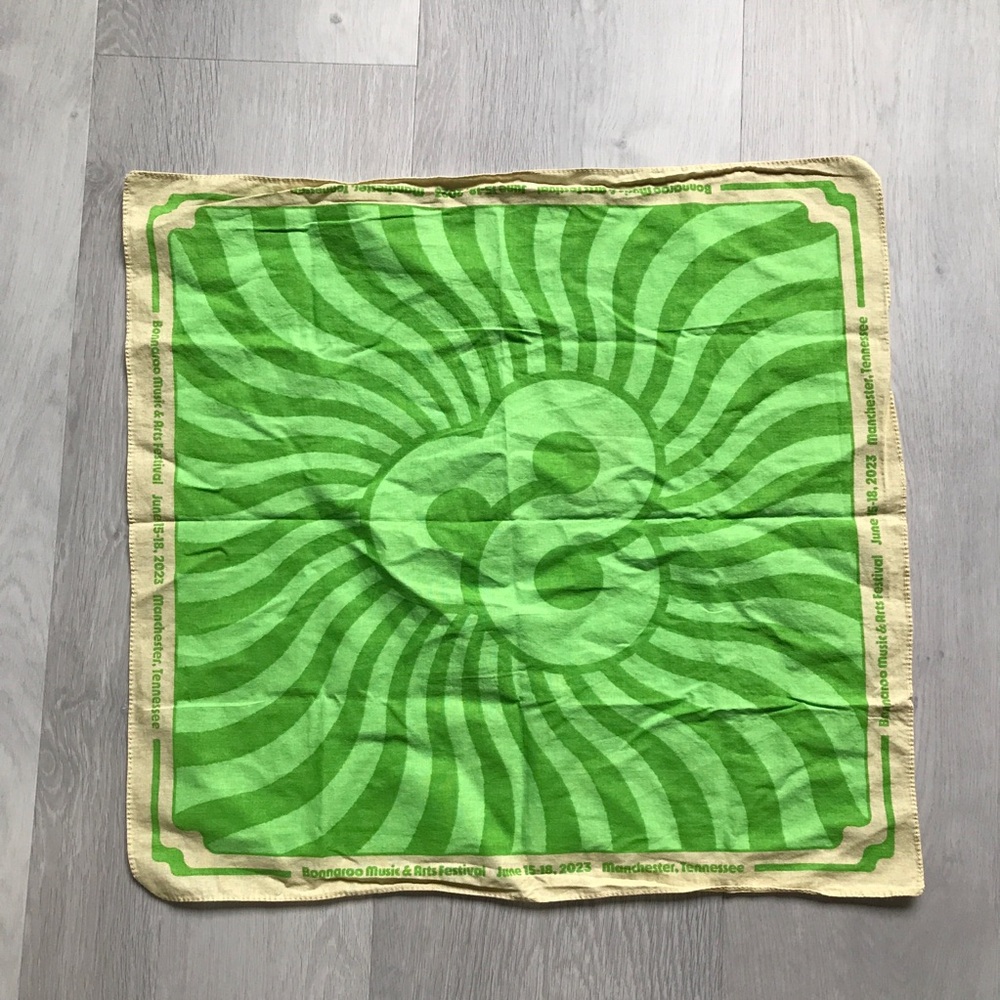 BOONAROO MUSIC FESTIVAL SCARF GREEN SQUARE COTTON